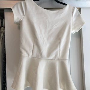 White Peplum Top